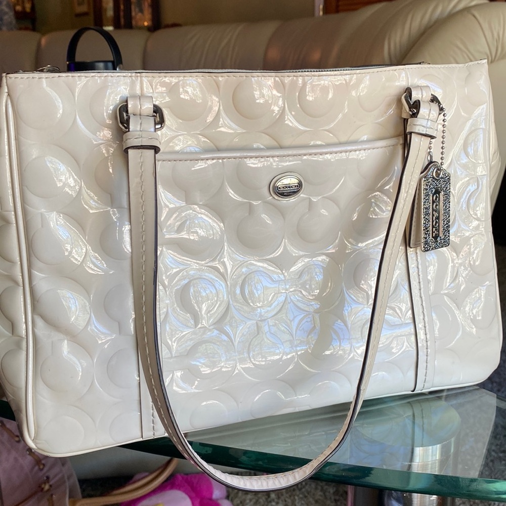 Used Large Coach Tote Bag with Matching Wallet